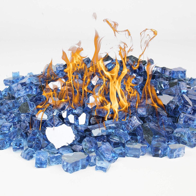 Reflective Fire Glass Pacific Blue 1 2 For Fire Pit Etsy