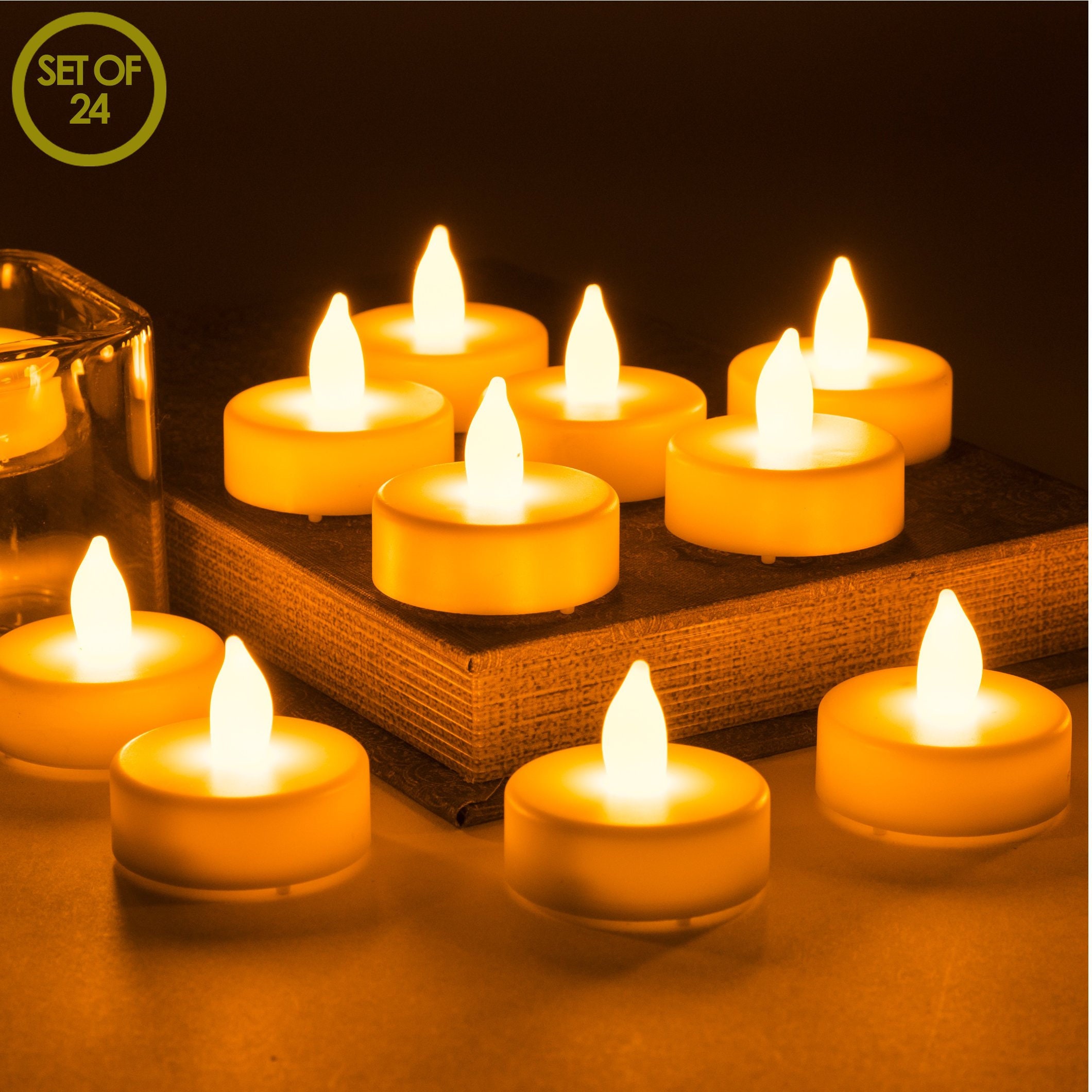 24 pcs LED Flameless Flickering Tea Light Candle in Different Etsy
