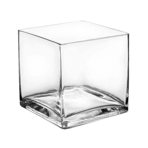 Square Cube 8 Glass Vase For Candles Centerpieces Etsy