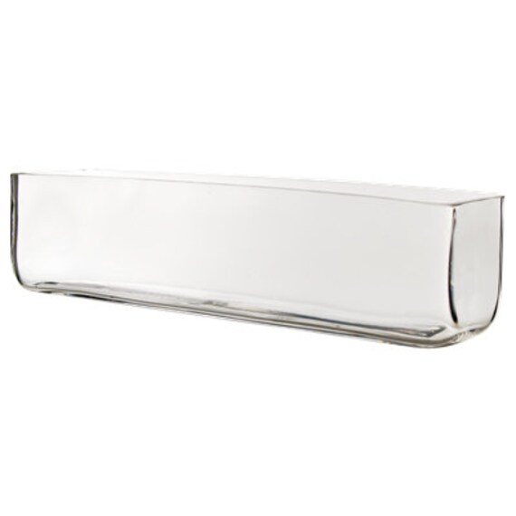 Glass Rectangle Vases 16 X 4 Long Rectangular Etsy
