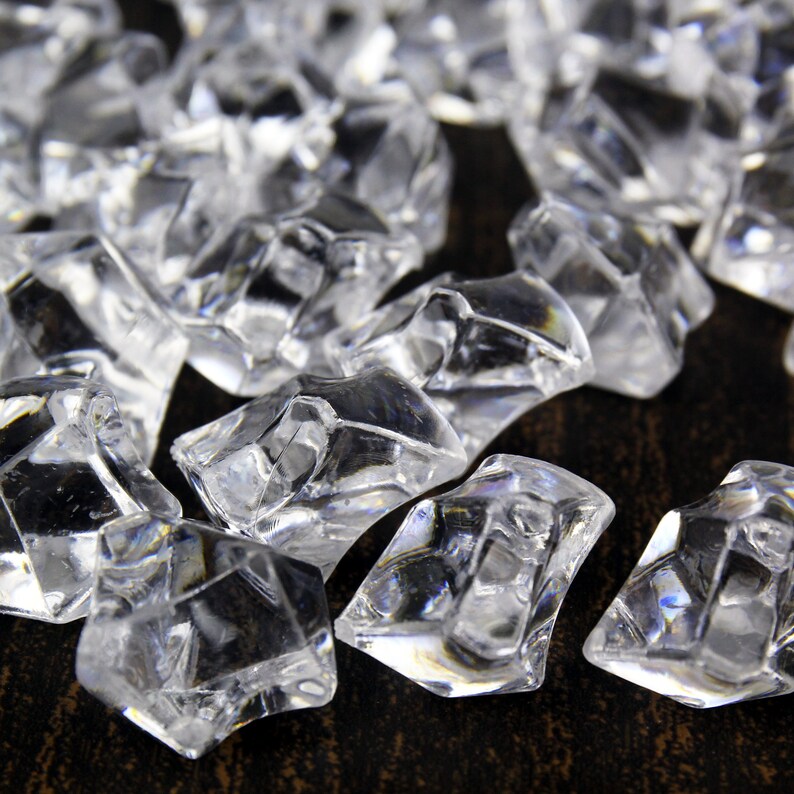 Clear Acrylic Ice Rocks Faux Plastic Ice Cubes Crystals Gems Etsy