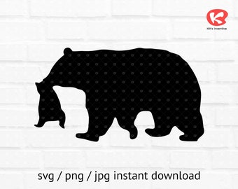 Download Bear Holding Cub Etsy