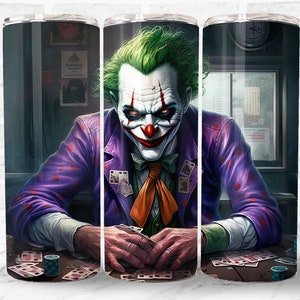 Dark fantasy a mad joker clown Seamless Skinny Tumbler Wrap size 20 / 30 oz  sublimation straight & tapered PNG file Ver.5
