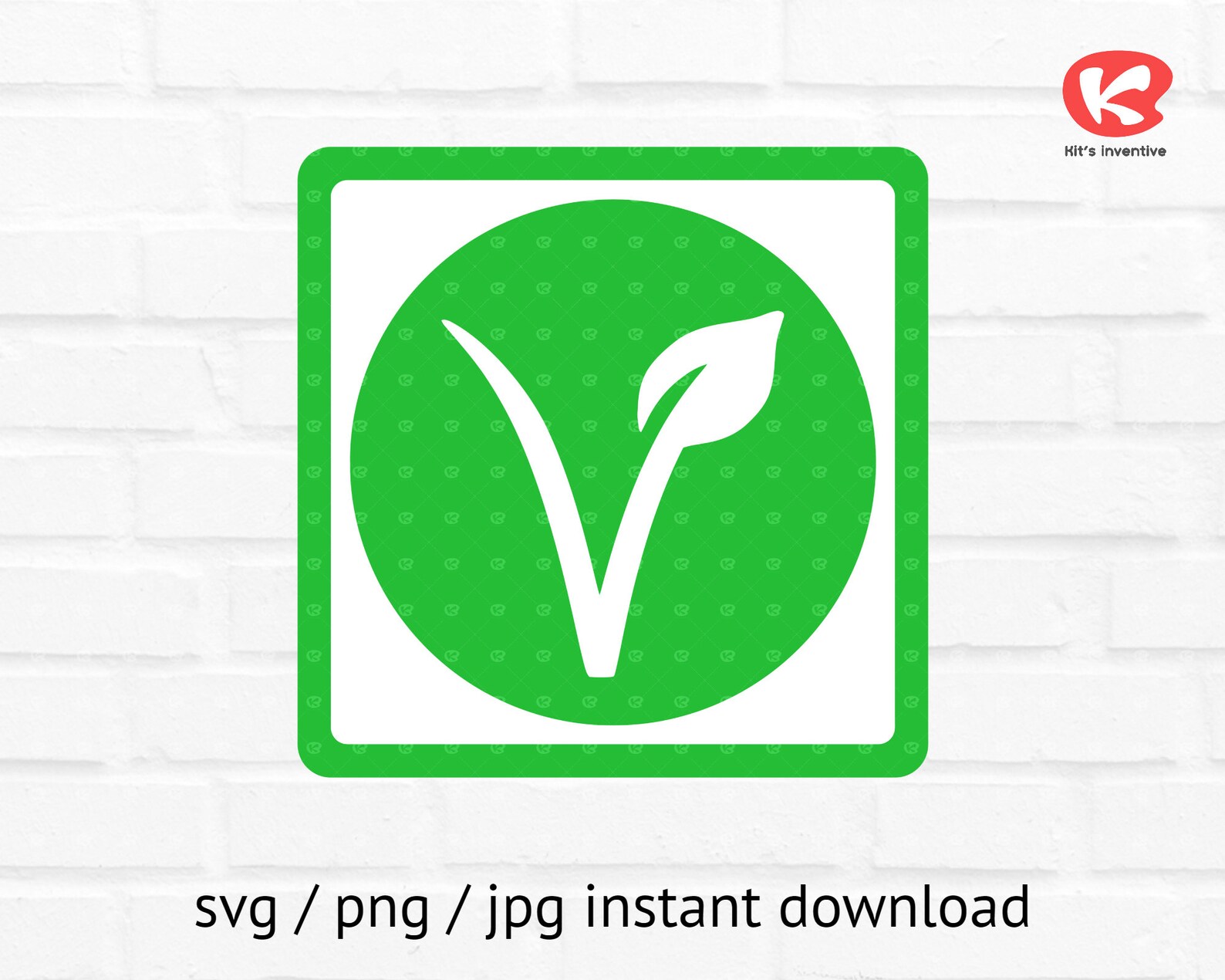 Vegan Vegetarian friendly icon symbol mark svg png jpg file Etsy