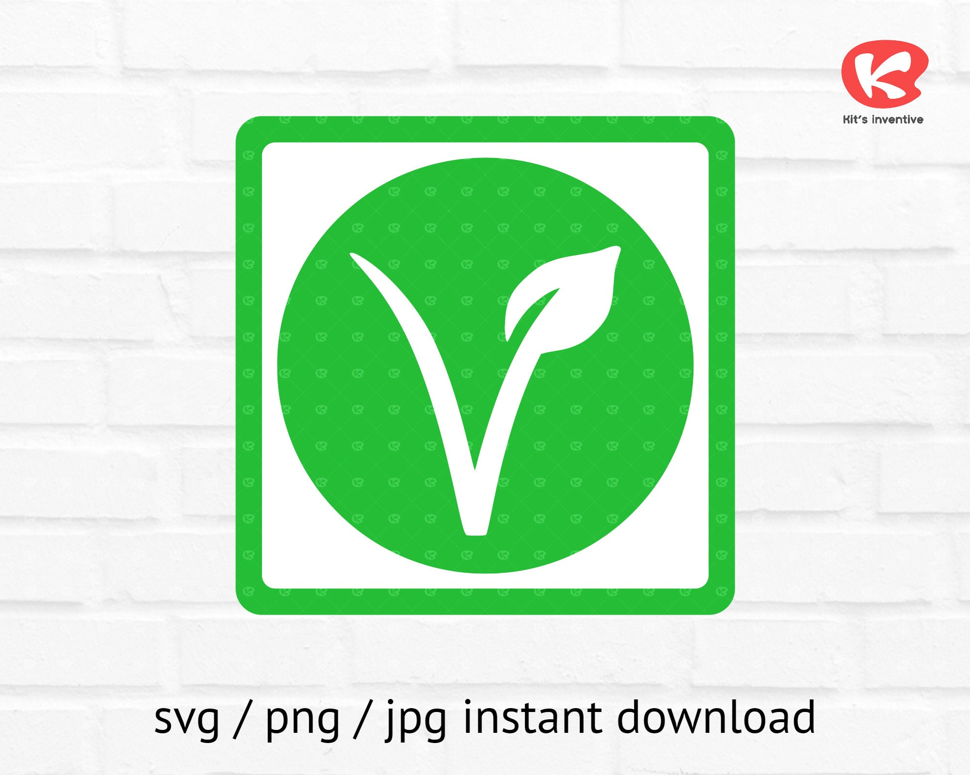 Vegan Vegetarian friendly icon symbol mark svg png jpg file Etsy