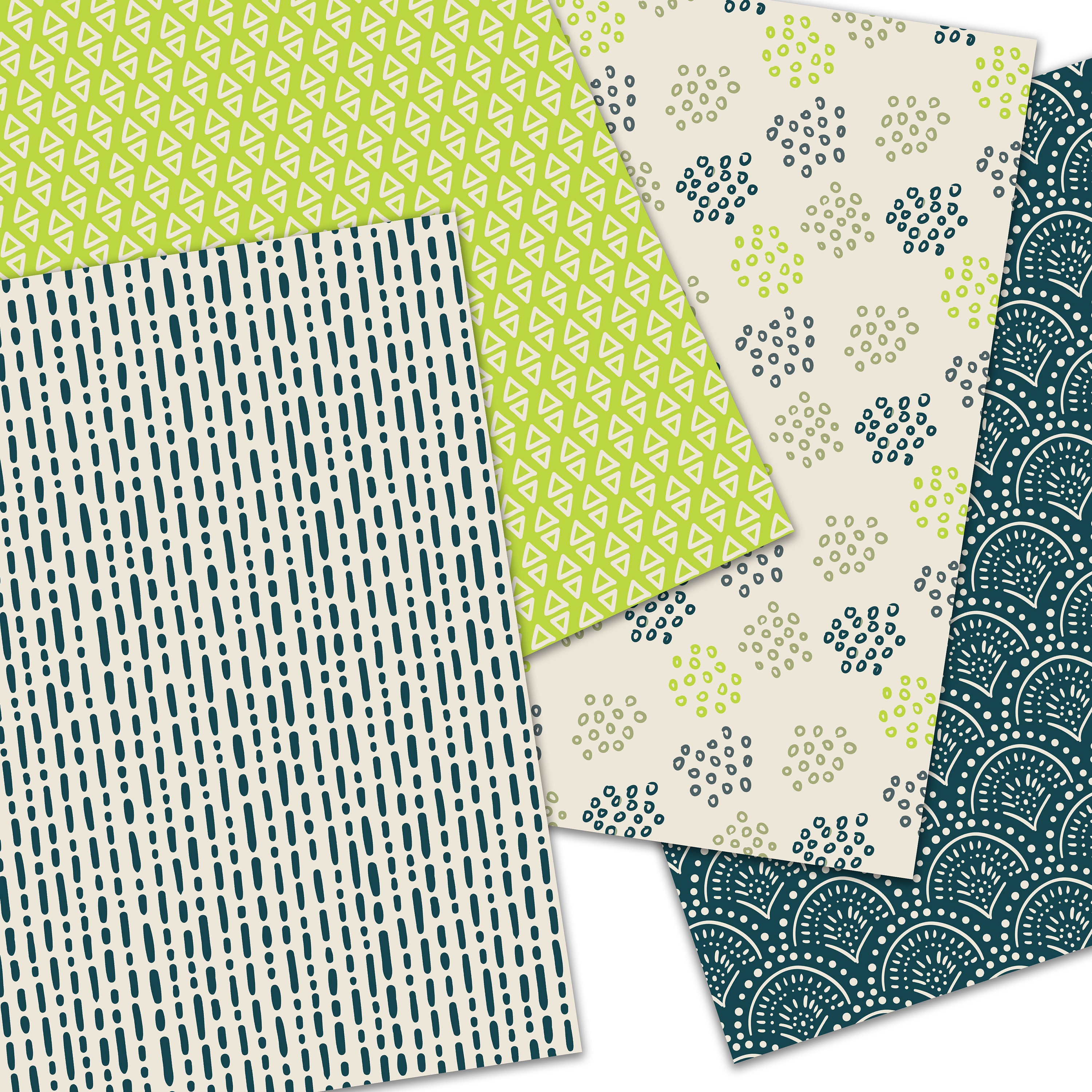 Boho Digital Paper, Doodles Scrapbook Paper, Seamless Patterns Hand