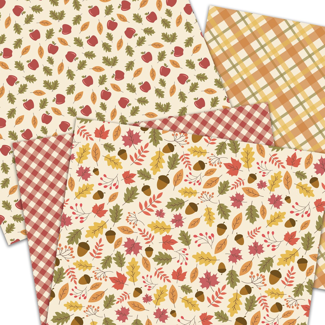 Fall Digital Paper, Scrapbook Paper, Autumn Digital Paper Pack, Pumpkin ...