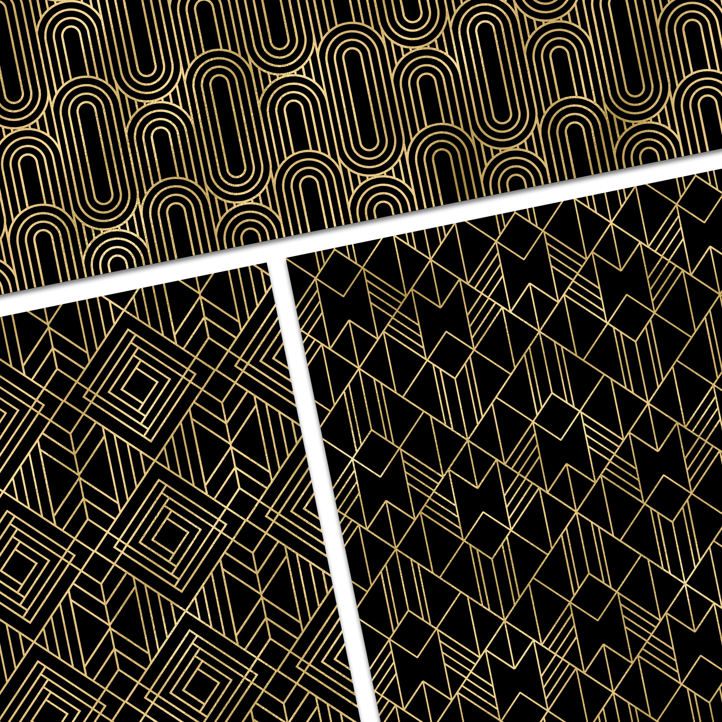 Art Deco Digital Paper, Scrapbook Paper Pack, Retro Art Deco Patterns ...