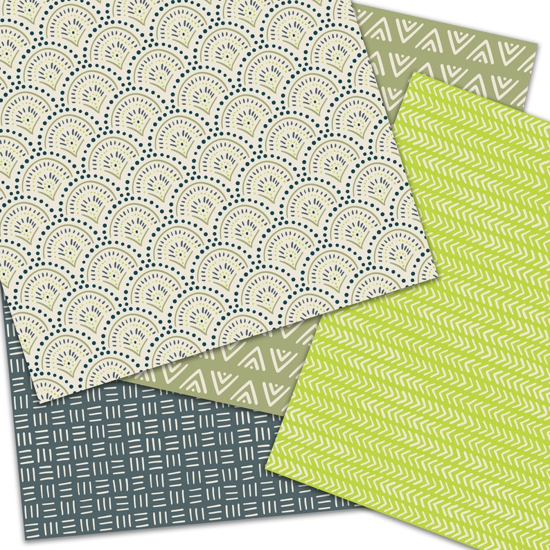 Boho Digital Paper, Doodles Scrapbook Paper, Seamless Patterns Hand ...