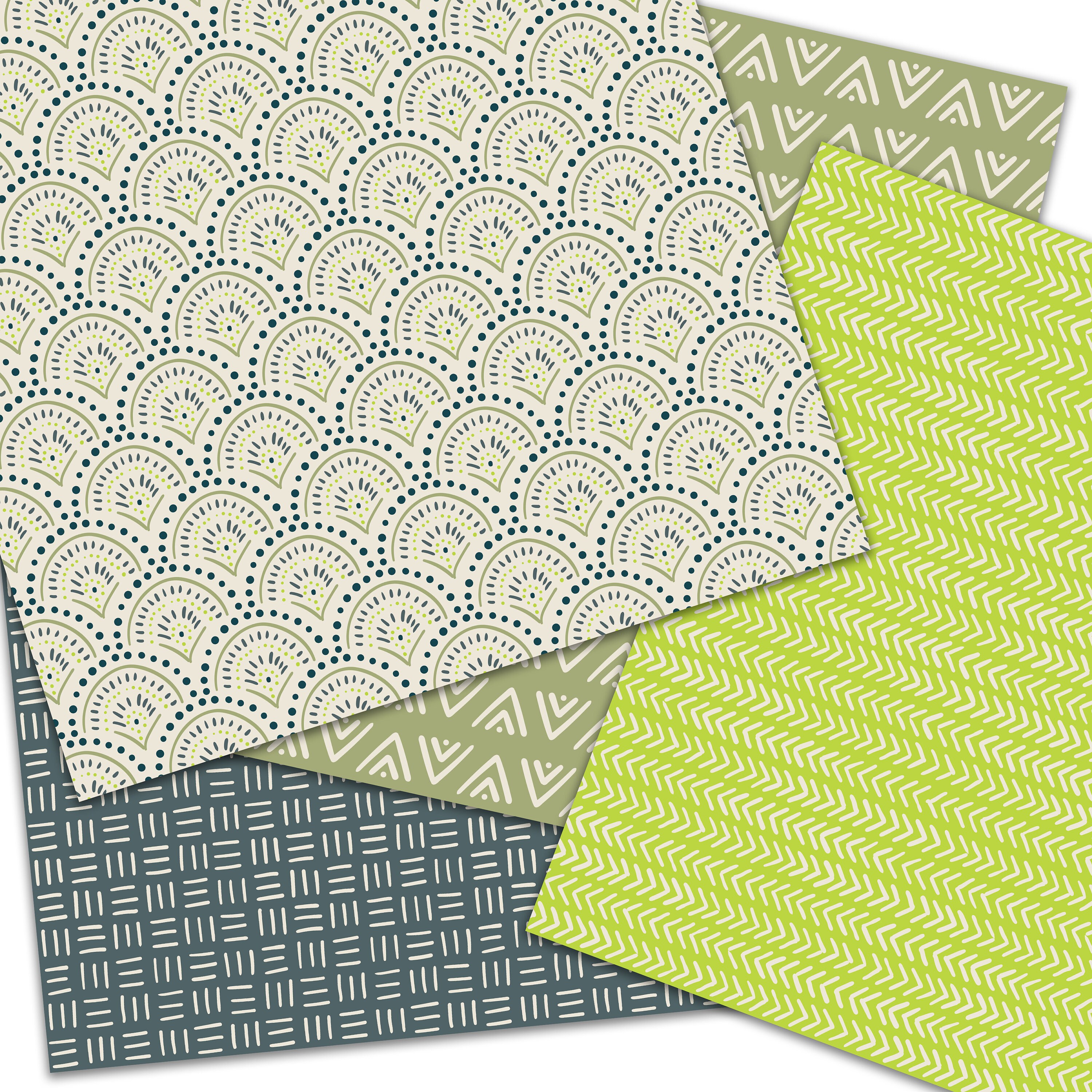 Boho Digital Paper, Doodles Scrapbook Paper, Seamless Patterns Hand