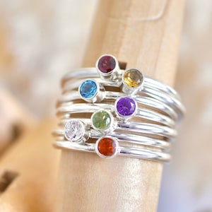 Sterling Silver Solitaire Ring | Birthstone Jewellery | Alternative Engagement Ring | Promise Ring | Citrine | Peridot | Topaz | Garnet