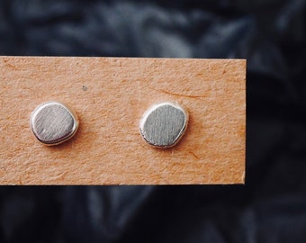 Recycled Sterling Silver Pebble Earrings | Recycled jewellery | Pebble earrings | Stud Earrings | Recycled earrings | Pebble Studs | Gifts