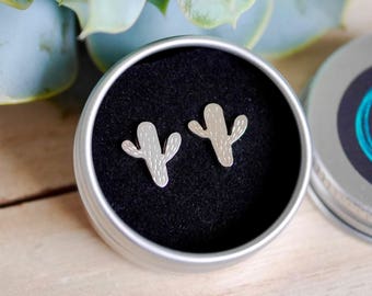 Sterling Silver Cactus Earrings | Cactus Studs | Silver Earrings | Cute Earrings | Cacti Gift | Succulent Earrings | Cacti Jewelry | Plants