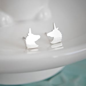 Unicorn Earrings Sterling Silver Earrings Gift Ideas For Her Hypoallergenic Earrings Gift For Sister Best Friend Gift image 1