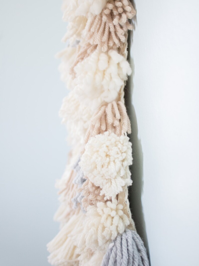 Handmade Tassel White Sheepskin Wall Hanging Fiber Art Etsy