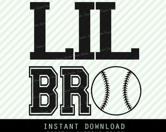 lil  BRO baseball Svg ,Png,JPG ,DXF cutting file Cricut silhouette cameo cut file - Instant Download - ( Brother collection no.19)