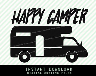 Happy camper   Svg ,Png,JPG ,DXF cutting file Cricut silhouette cameo cut file - Instant Download - ( Adventure collection  no. 6)