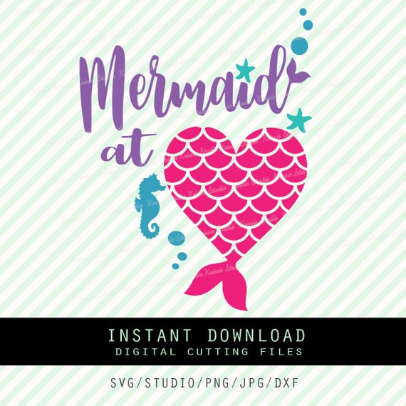 Download Mermaid at heart Svg PngJPG DXF cutting file Cricut | Etsy
