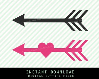 Heart arrow Svg ,Png,JPG ,DXF cutting file Cricut silhouette cameo cut file - Instant Download - ( no.10)