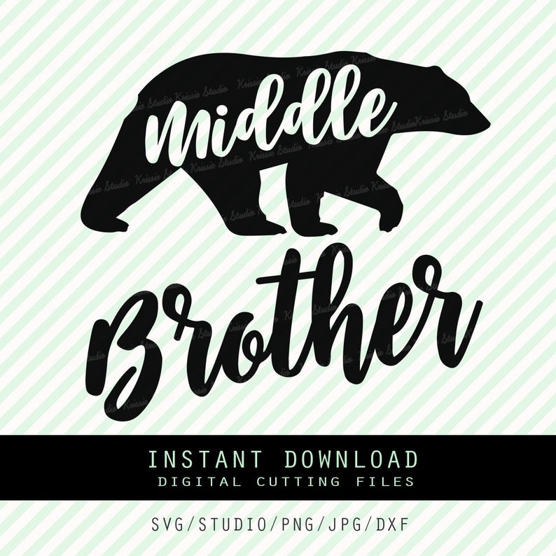 Download Middle Brother bear Svg Studio PngJPG DXF cutting file | Etsy