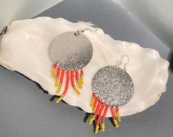 Seed beads silver plate earring | 925 sterling silver
