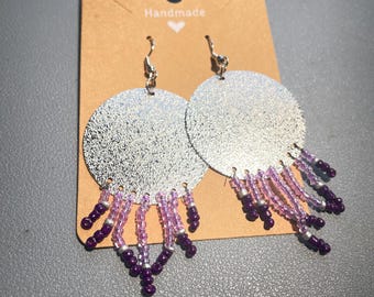 Seed beads silver plate earring | 925 sterling silver