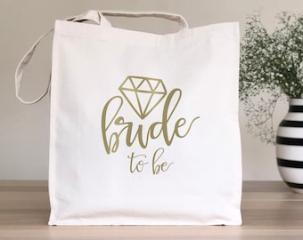 Bride to be tote bag, Personalised bachelorette party tote, Bridesmaid gift bag with diamond, Bridal party gift,  Bridesmaid proposal bag