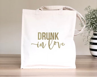 Bachelorette party tote bags, Drunk in love tote bag for hen party, Custom tote bag, Bridesmaid gift bag, Bridal party gift, Wedding party