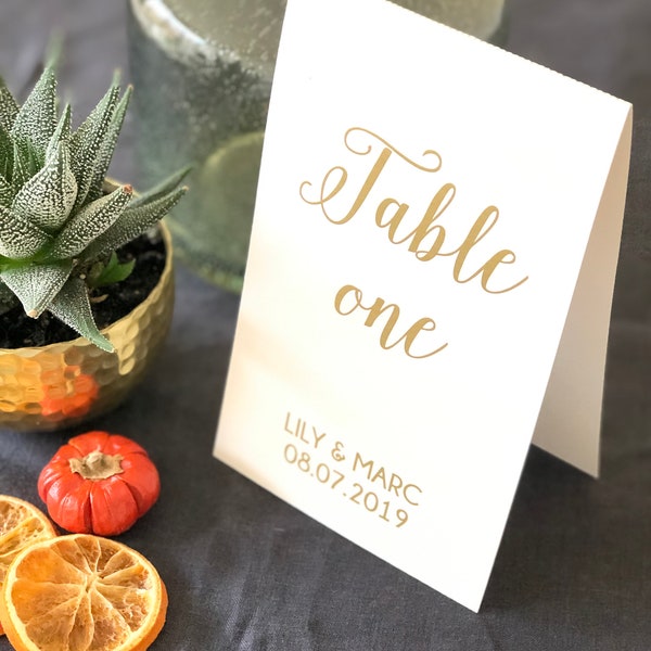 Wedding Folded Table Numbers Etsy