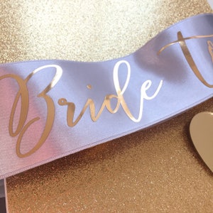 Bachelorette sash, Classy sash, Metallic gold sash, Bride to be sash, Bridesmaid gift, Bachelorette party, Gift for bride, Hen party sash image 4