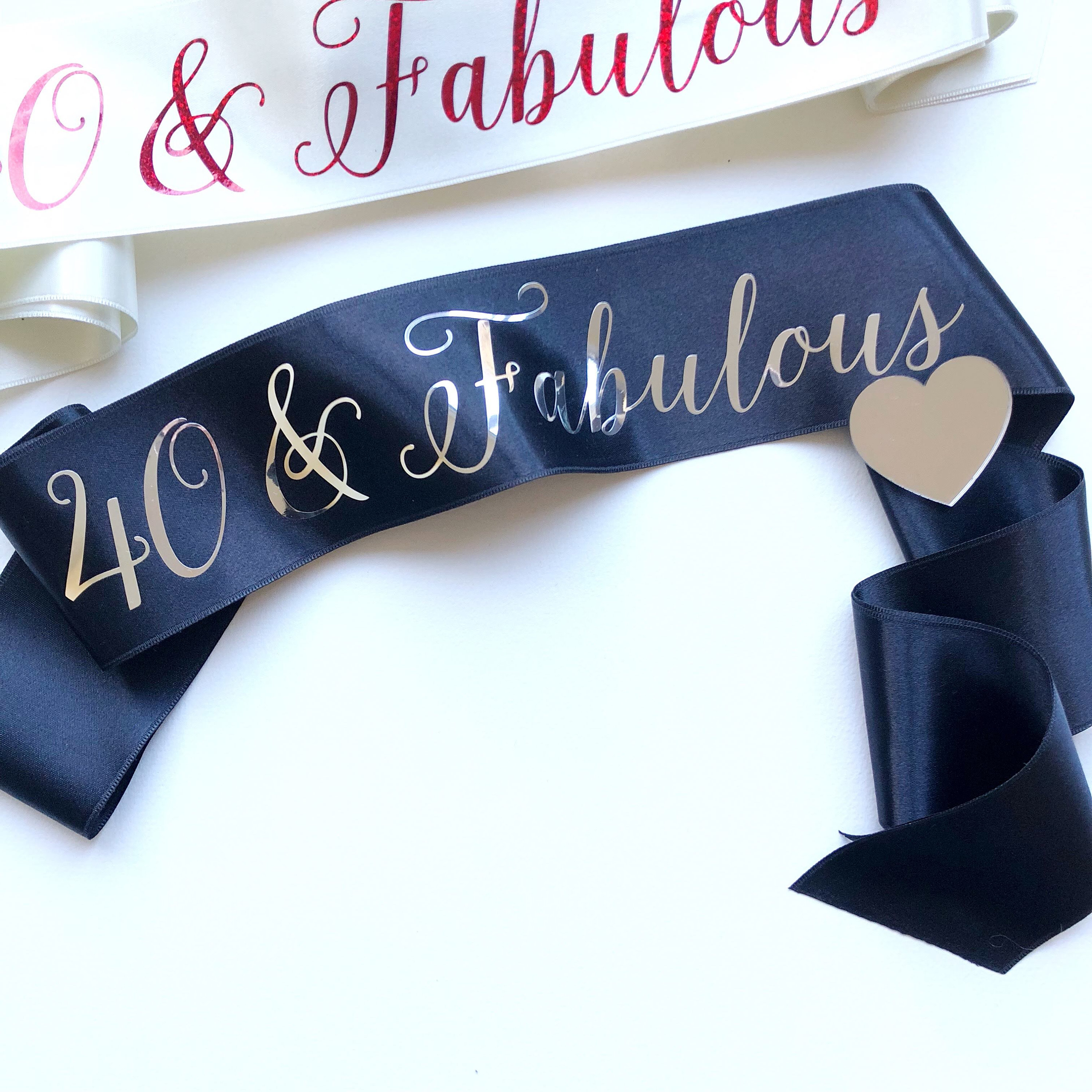 40th birthday sash, 40 and fabulous sash, Birthday gift, Classy birthday sash, 40th birthday gift