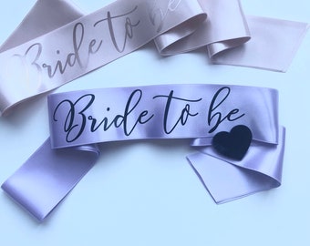 Personalized Bride To Be Sash: Lilac Bachelorette Party Favor