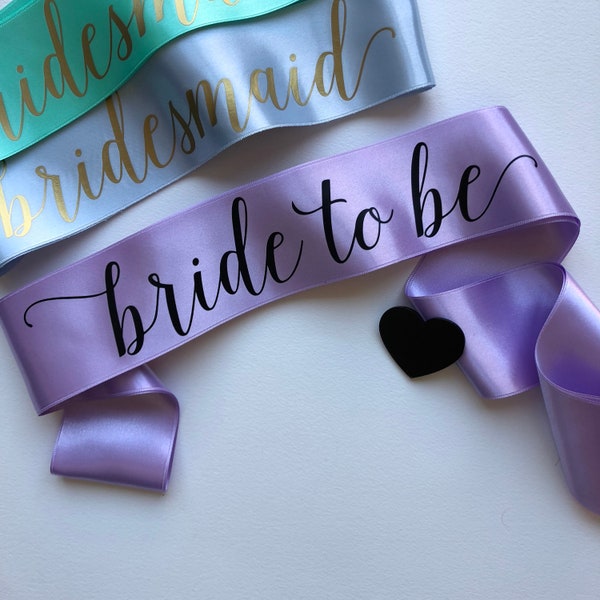 Bridal shower sash, Personalized bachelorette sash, Hen party sash, Gift for bride to be