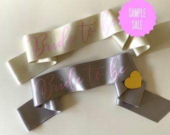 SAMPLE SALE, Bachelorette sash, Bride to be sash, Classy hen party sash, Bridal shower gift, Ready to ship bachelorette sash