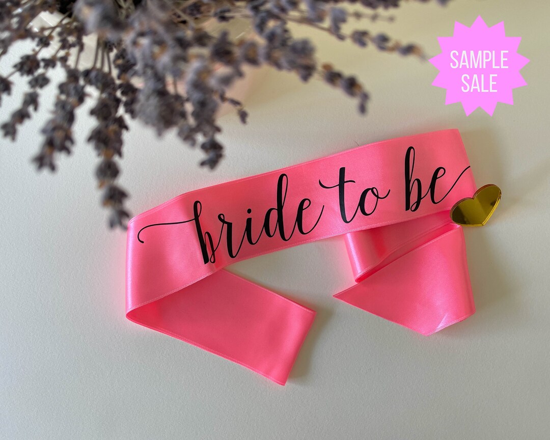 Bride To Be Sash Pink with Gold Lettering main image 1