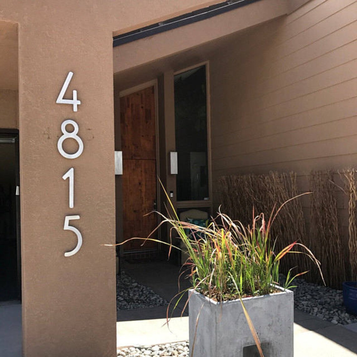 Modern house numbers set of 4 aluminum metal modern font Etsy