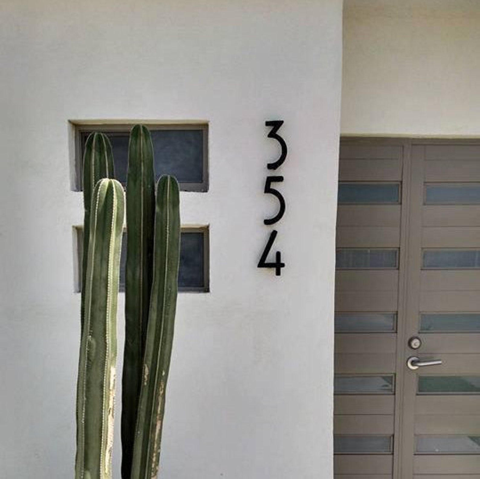 Modern house numbers set of 4 aluminum metal modern font Etsy