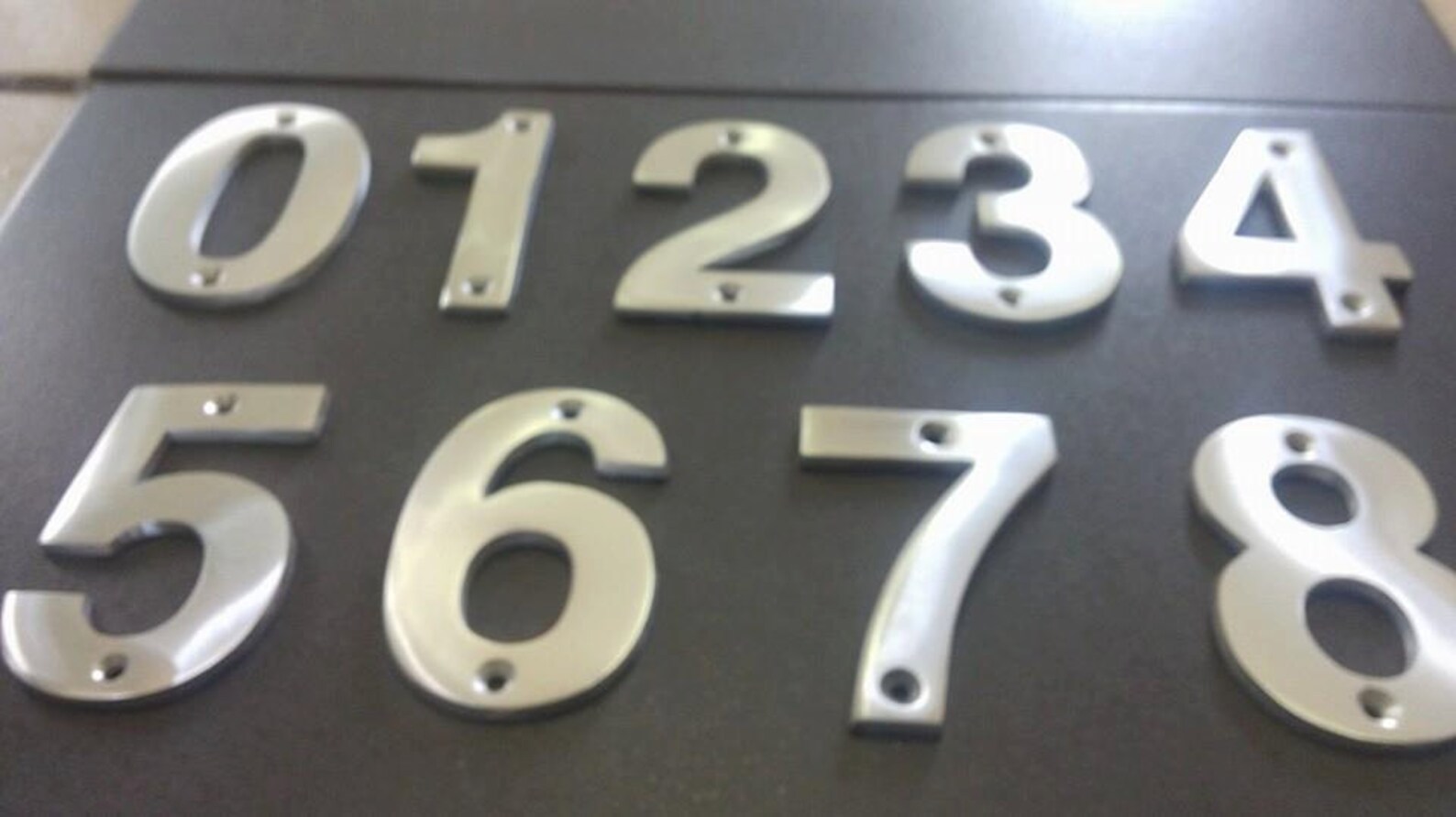 Modern house numbers aluminum metal modern font address Etsy