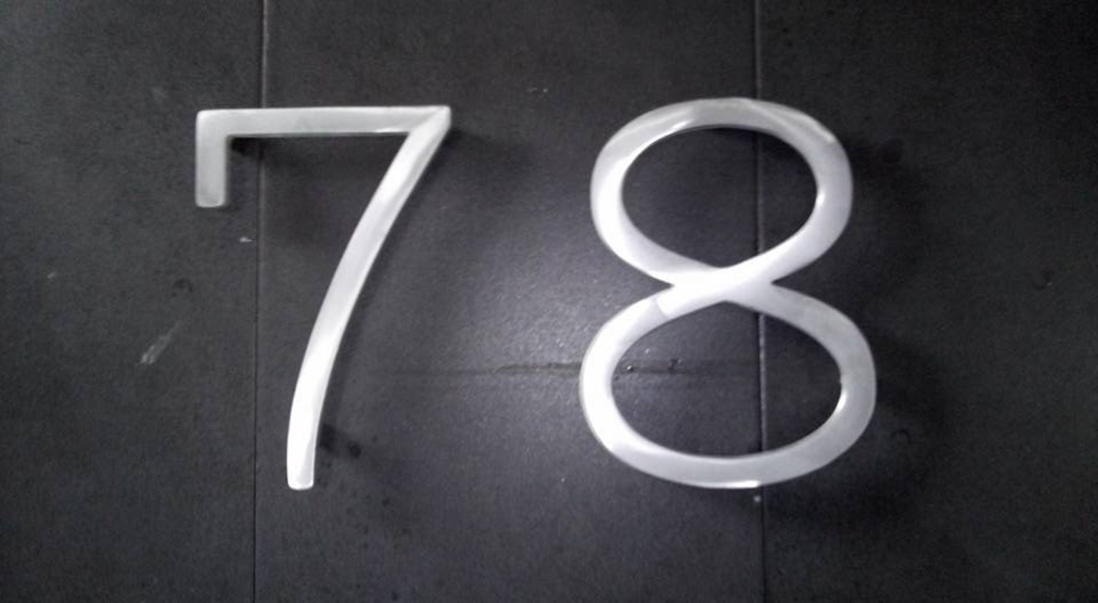 Modern house numbers set of 3 aluminum metal modern font Etsy