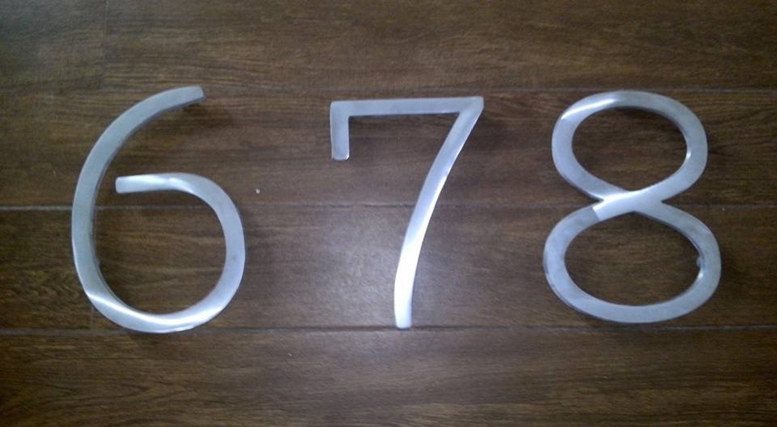 Modern house numbers set of 3 aluminum metal modern font Etsy