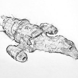 Firefly Serenity Spaceship Drawing Print Etsy