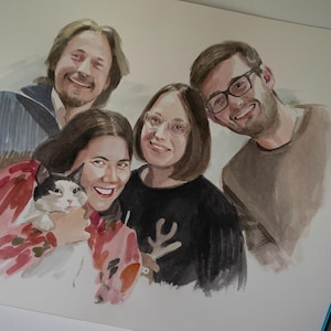 Family portrait in watercolour
