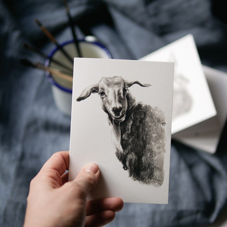 Aries Card Ram Animal Card Original Card Birthday Card Aries Gift Easter Print Easter Ram Greeting Card