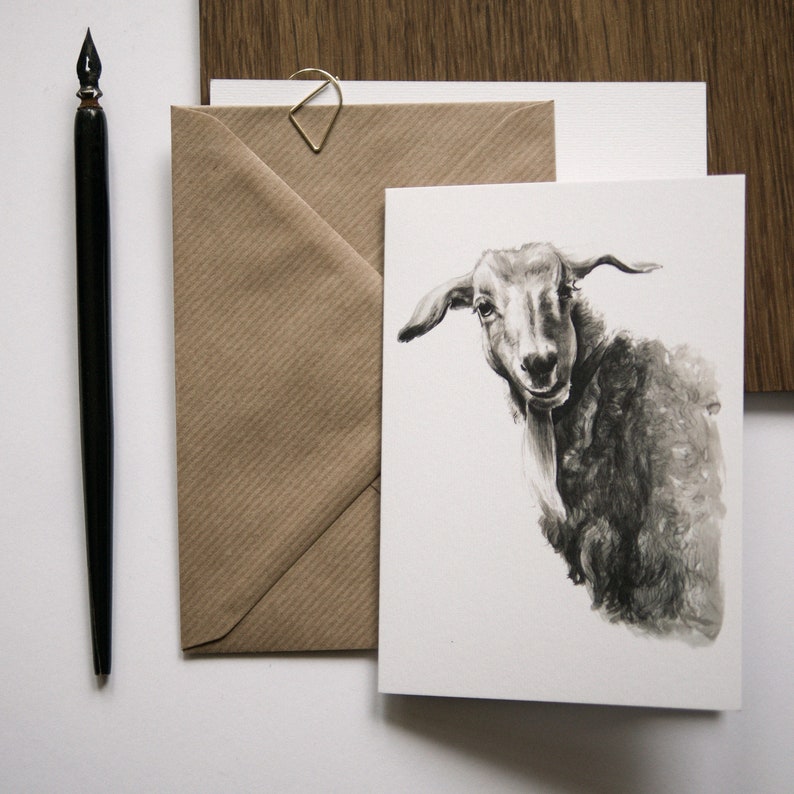 Aries Card Ram Animal Card Original Card Birthday Card Aries Gift Easter Print Easter Ram Greeting Card