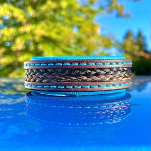 Horsehair and Leather Padded Bracelet w/ Double Braid