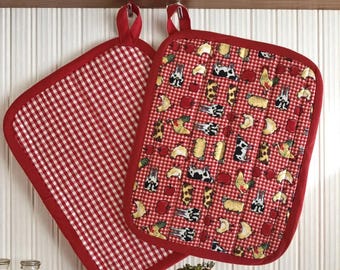 Farmhouse Pot Holder for Cooking Farmhouse Style Kitchen Decor Heat Protection for Baking Gift Idea for Chef Kitchen Accessory Farm Animal