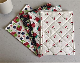 Quilted Mug Rug Table Protection Desk Accessory Tea Time Coffee Break Snack Holder Drink Mat Kitchen Decor Custom Pattern Gift Idea Home