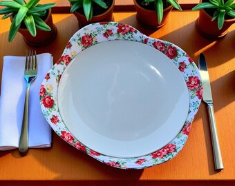 Handmade Cotton Plate Cozy Protect Dining Table and Hands from Hot Plates Kitchen Accessory Gift Idea Pie Plate Holder Table Decor