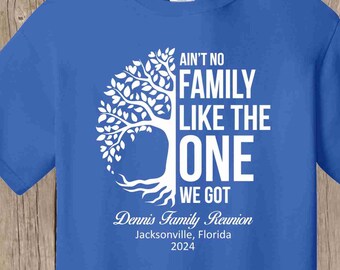 Dennis Family Reunion shirts - ROYAL BLUE with white print - listing for  Laquisha -  shirts