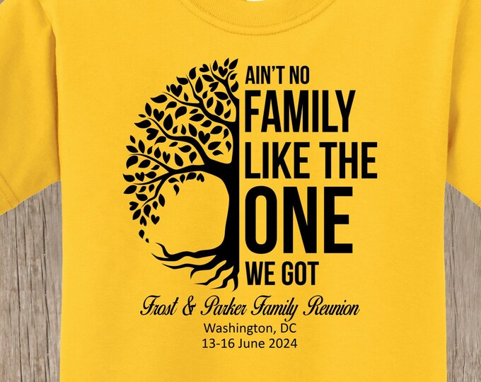 Frost & Parker Family Reunion Shirts - LEMON YELLOW - shirts with design as shown here -  35 shirts